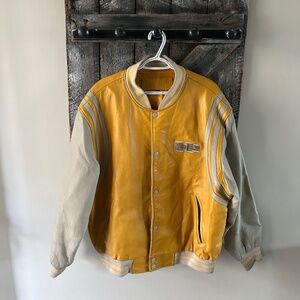 Men's Hummer Full Zipper w/Snap Buttons Jacket Mustard Yellow